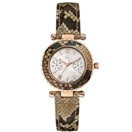 GC Rose Gold Tone Taupe Python Leather Band Women`s Watch X35006L1S by Guess