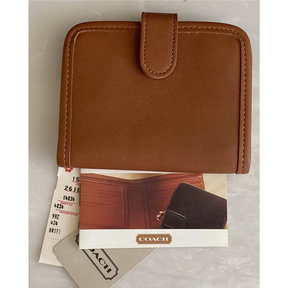Coach Vintage British Tan Small Snap Card Case / Wallet 4834