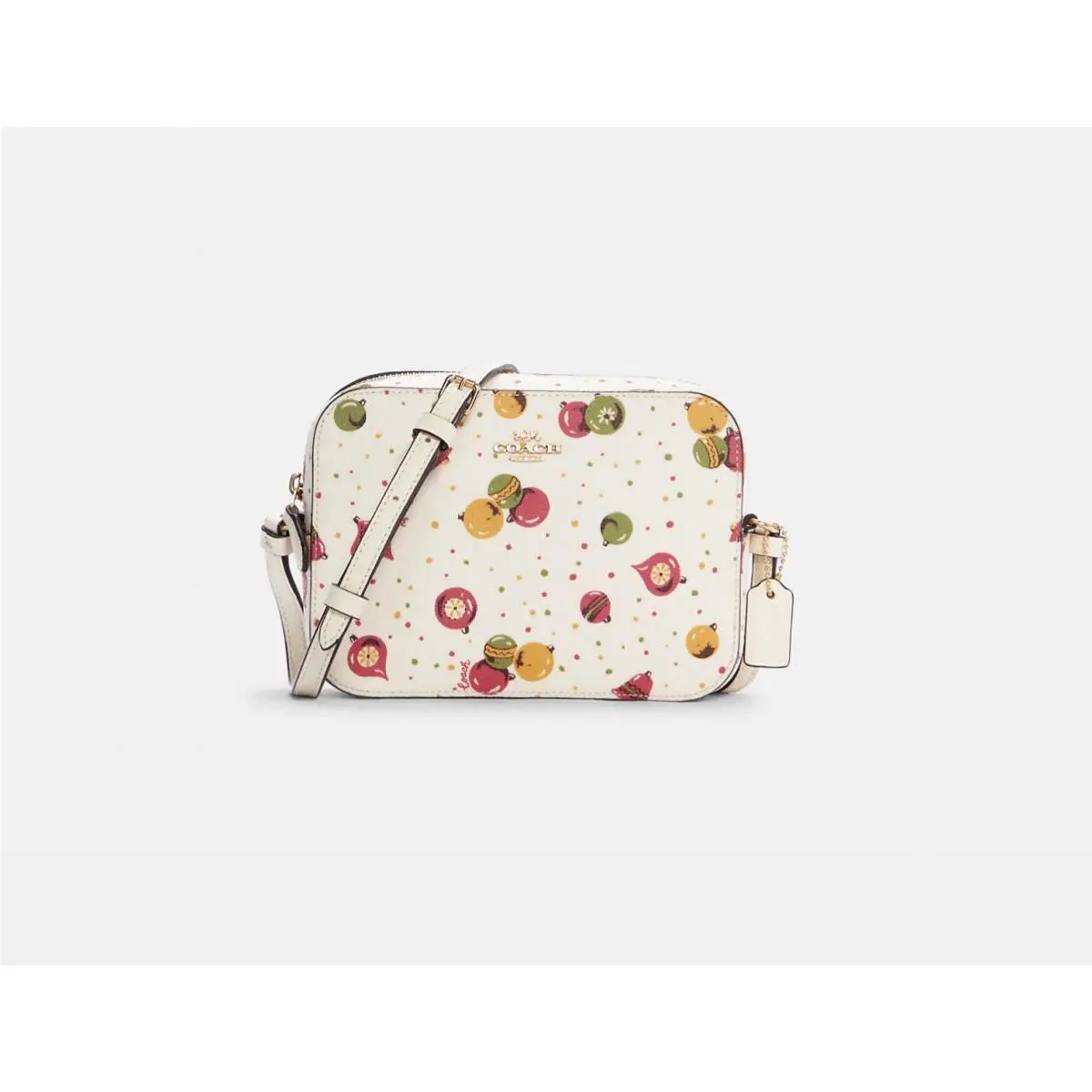 Coach Mini Camera Bag with Ornament Print C7402 Gold/chalk Multi