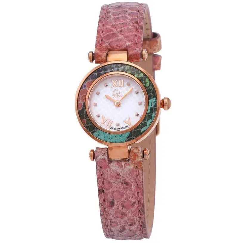 Collection 27mm Snake Print Pink Leather Strap Women`s Watch Y11001L1 by Guess