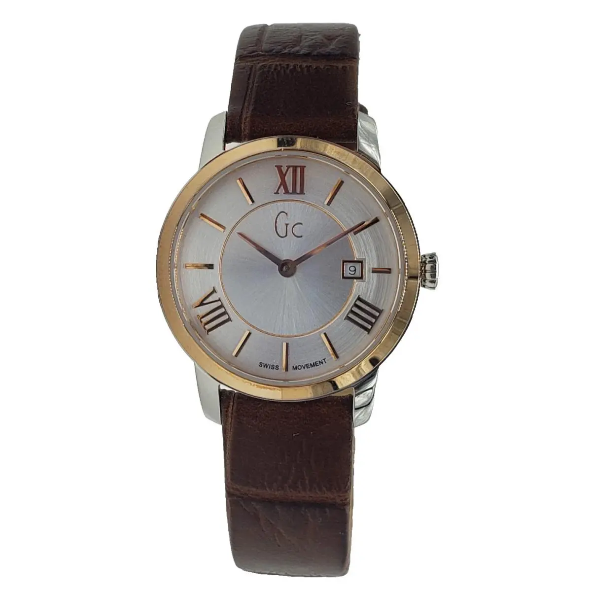 Collection Two-tone Slimclass Brown Strap Swiss Women`s Watch Y57006L1 by Guess