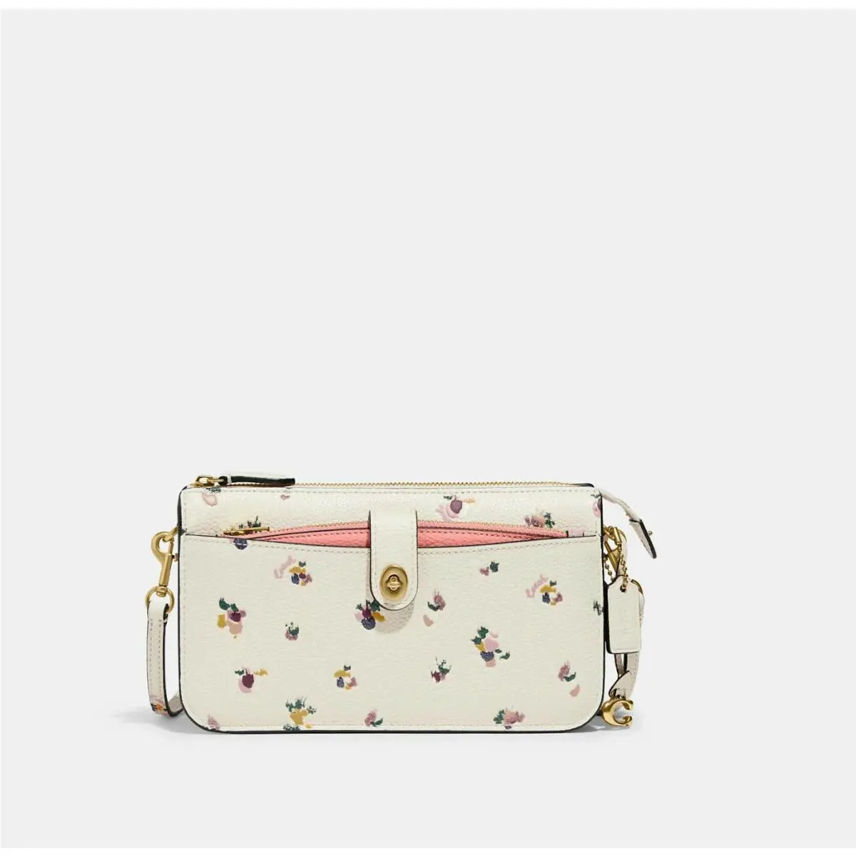 Coach Women`s Noa Pop Up Brass/chalk Multi Floral Print Messenger C5874