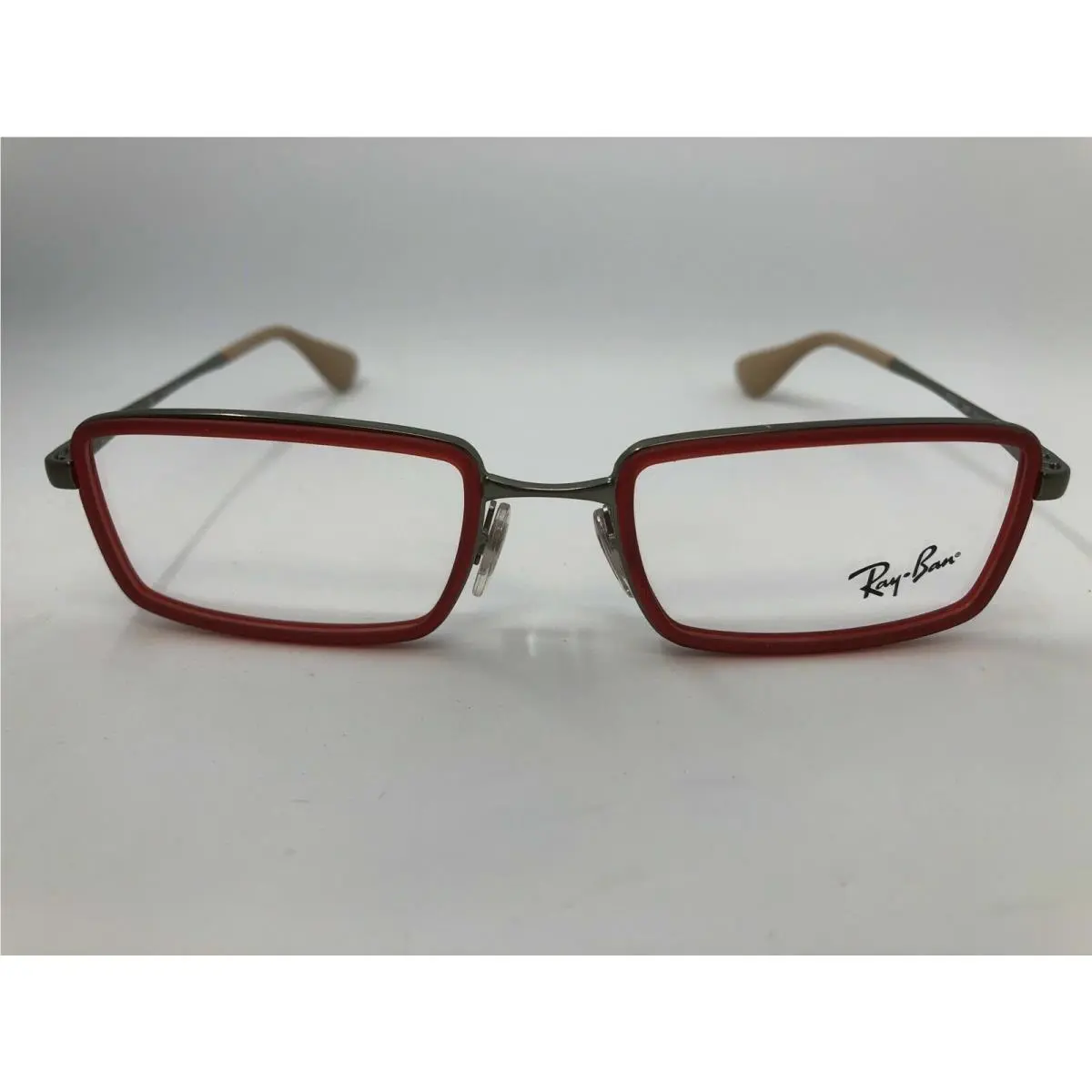 Ray Ban Red/gun Metal Eyeglass Frames with Black Medium Size Ray-ban Case