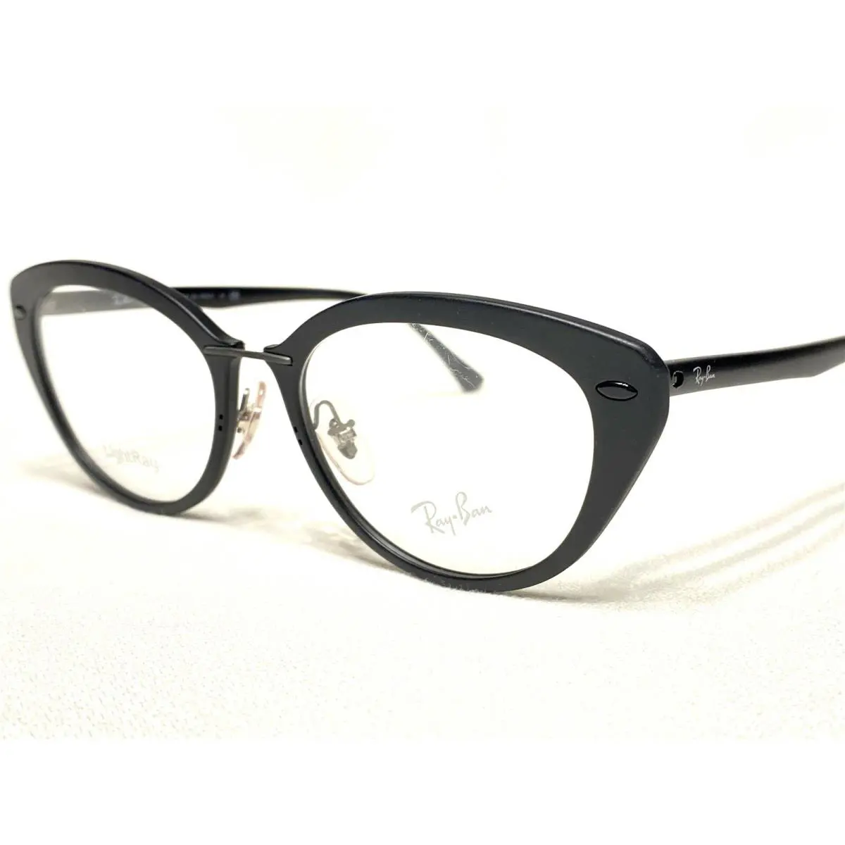 Ray Ban Lightray RB7088 2077 Womens Black Cats Eye Eyeglasses Frames 52/18 - Matte Black, Frame: Black, Manufacturer: 2077