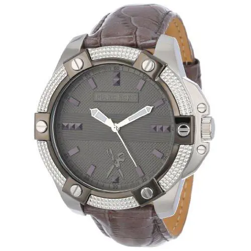 Silver Tone Gray Patent Leather Band The Blade Watch M1500451 by Marc Ecko