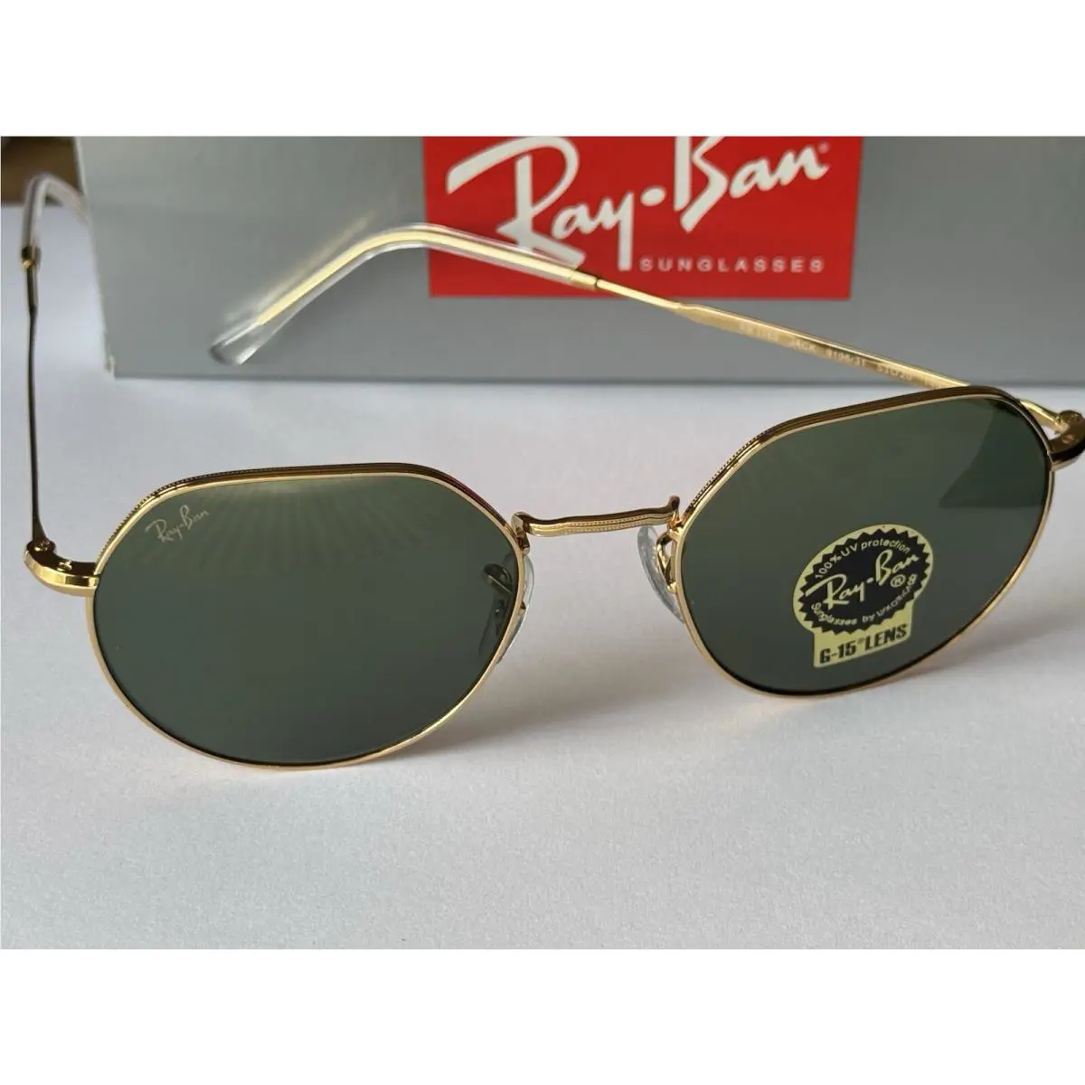 Ray-ban RB3565 919631 Gold Frame G-15 Green Lenses Geometric Sunglasses 53mm
