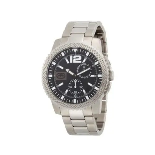 Collegiate Silver S/s Multi Function Black Dial Men WATCH-E13538G2 by Marc Ecko