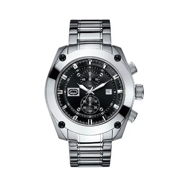 Silver Tone S/steel Band Chronograph Black Dial Men WATCH-E17591G1-NEW by Marc Ecko