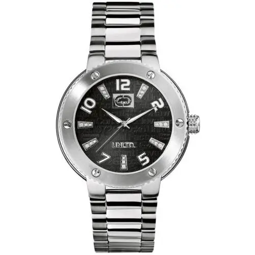 Silver Tone Unltd The Cool Three Hand S/steel Crystal WATCH-E12582G2 by Marc Ecko