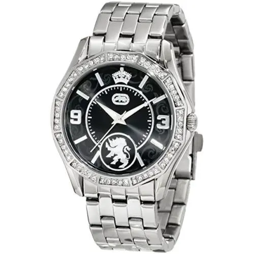 Rhino E8M060MV Dynasty Ladies Crystal Black Dial Steel Watch by Marc Ecko