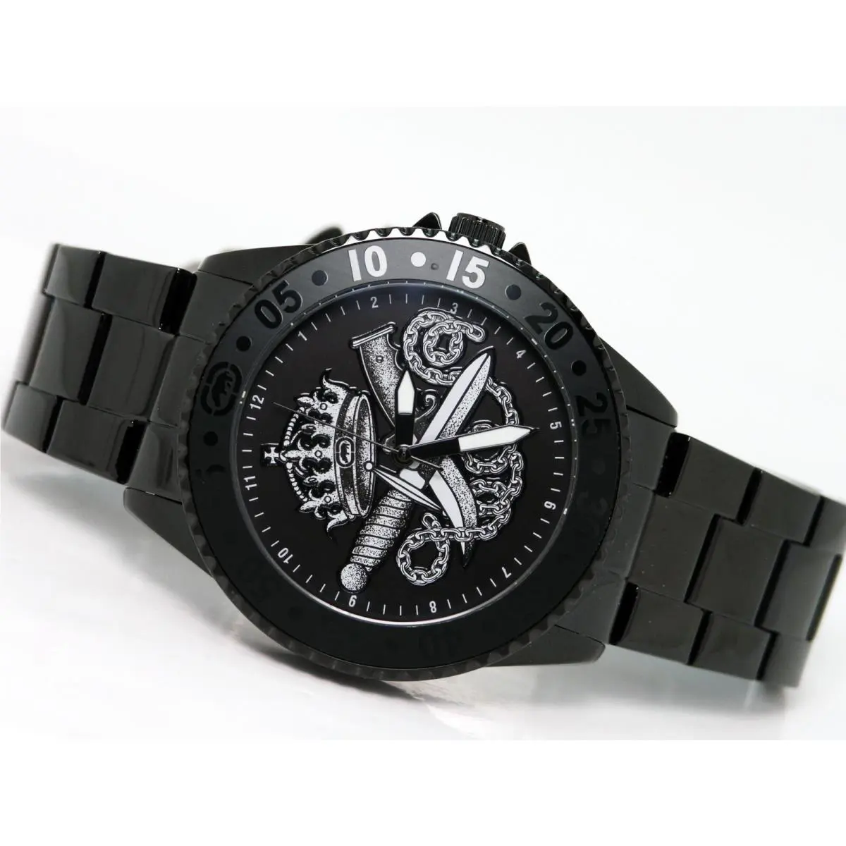 Rhino E8M018MV Court Prepster Black Steel Watch Analog Quartz by Marc Ecko
