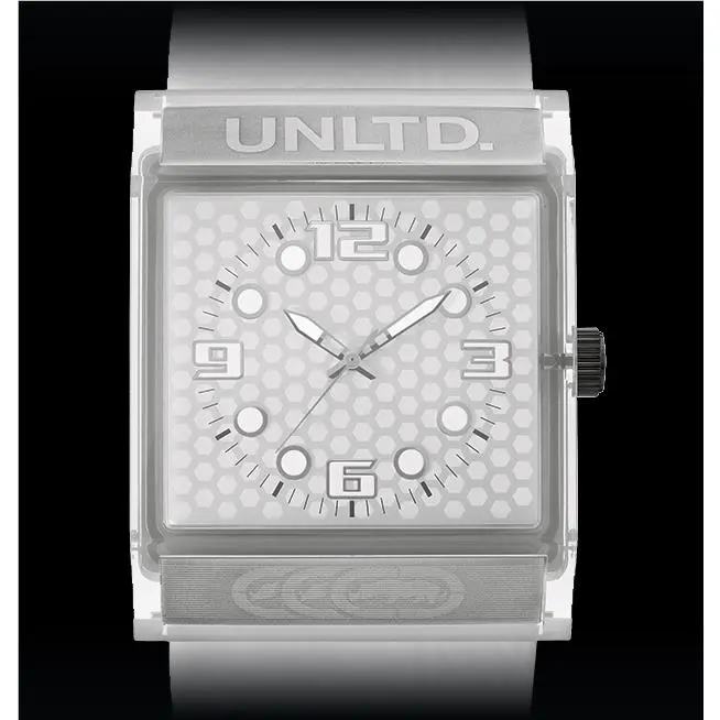 Silver Tone White Zero G Molded Rubber Silicone Band WATCH-E08513G4 by Marc Ecko