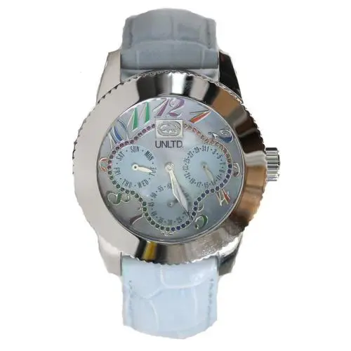 New-marc Ecko Unltd Silver Tone White Leather Band The Lucky Watch E11532L1 by Marc Ecko