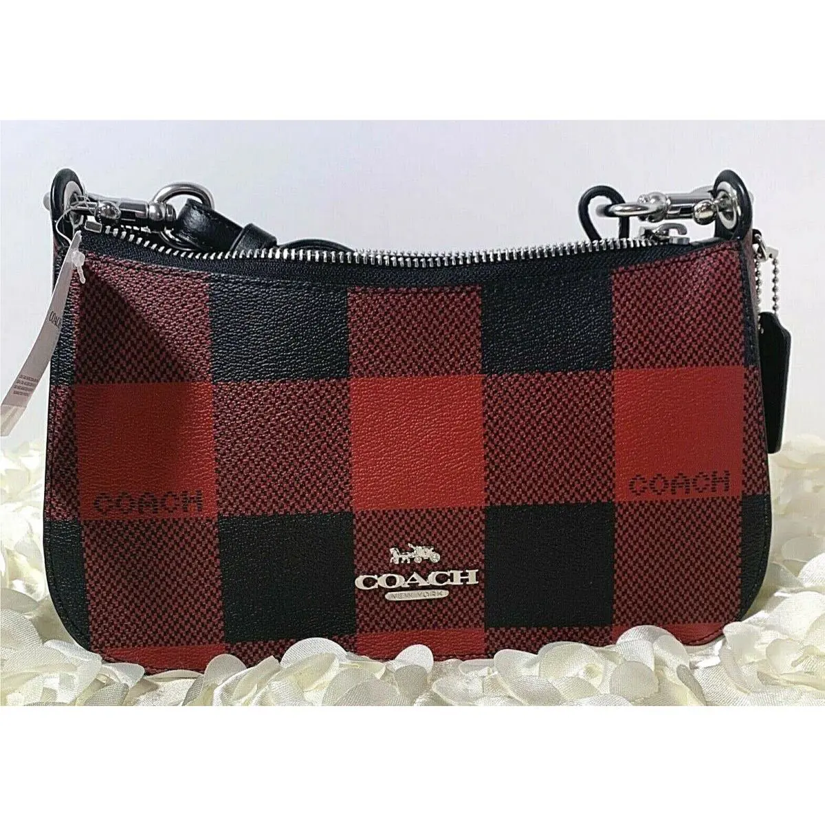 Jes Baguette with Buffalo Plaid Print C6818 by Coach