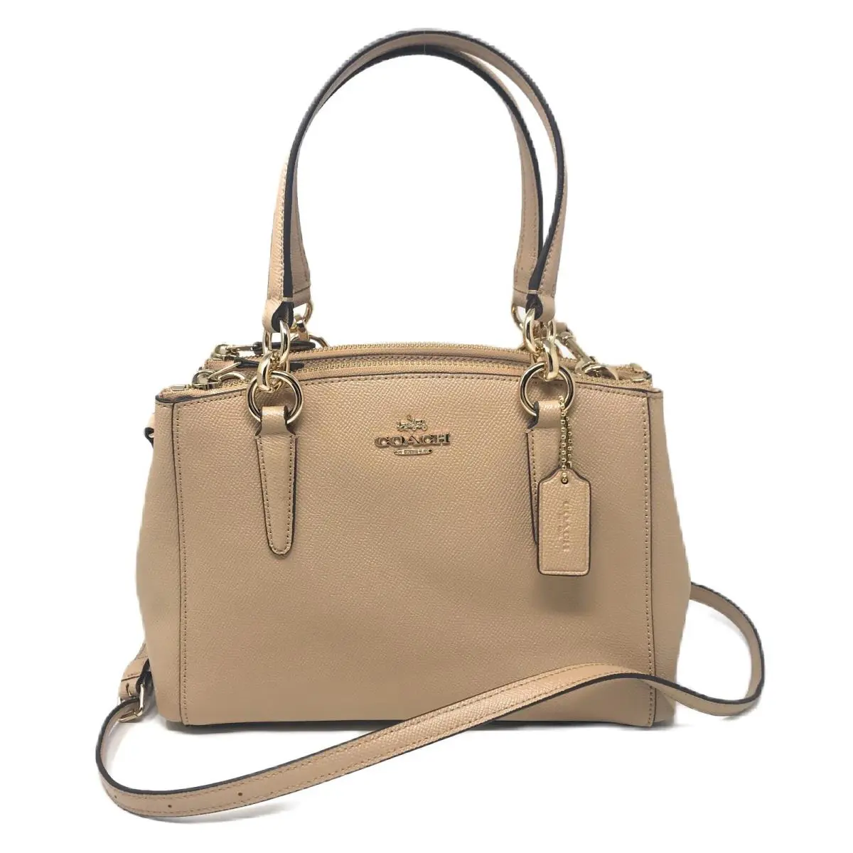 Crossgrain Leather Mini Christie Carryall F57523 Beechwood Tan: by Coach