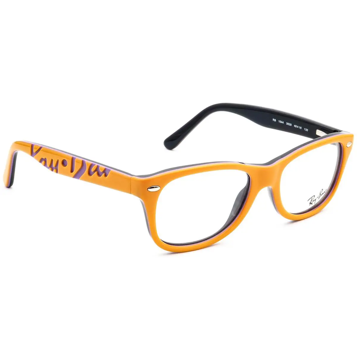 Ray-ban Small Eyeglasses RB 1544 3629 Junior Orange/gray Rectangular 48 16 130