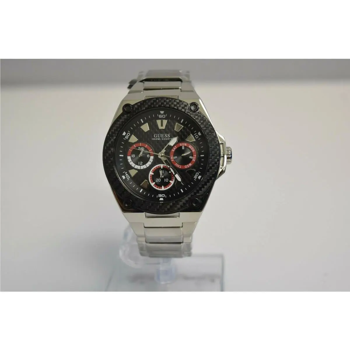 Guess Men`s Stainless Steel Black Dial W1305G1 Watch