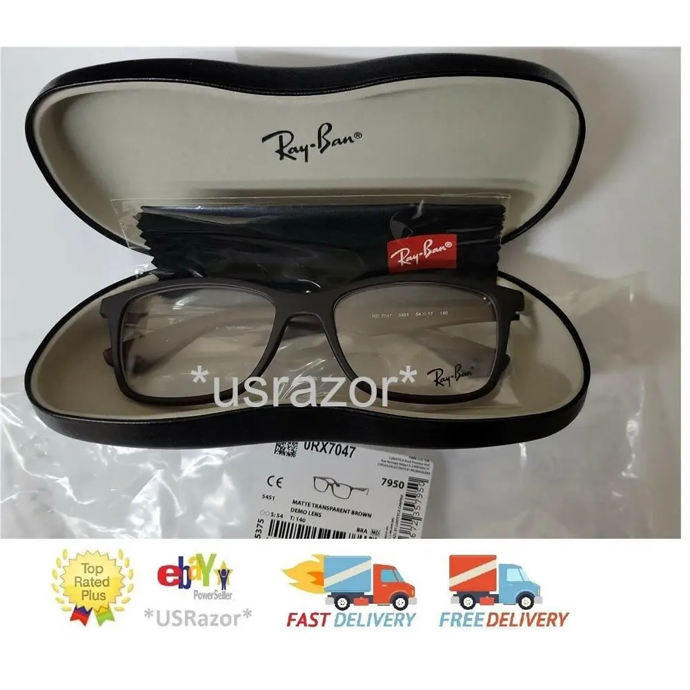 Ray-ban Eyeglasses Matte Tranparent Brown Frame ORX7047 7950 Brazil Rayban Case