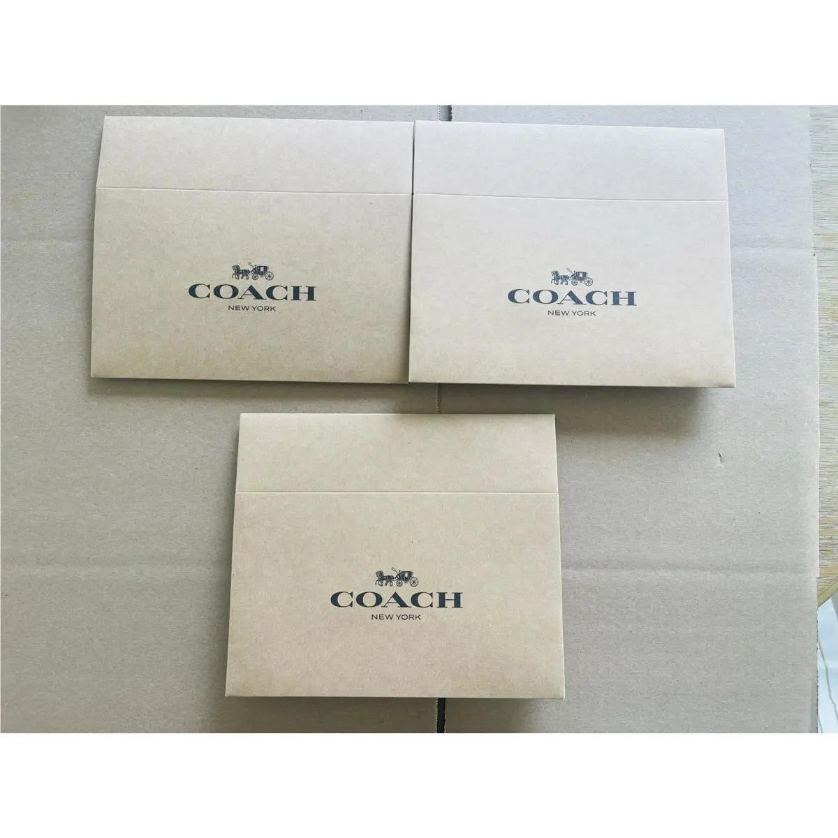 Coach Lot of 3 Cardboard Boxes For Wallet Belt Etc. Size: 10 x 6 x 2.5