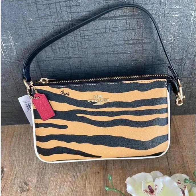 Coach Nolita 19 with Tiger Print Gold/honey/black Multi C7438