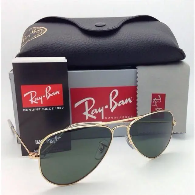 Ray-ban Small Aviator Sunglasses RB 3044 L0207 52-14 Gold Frames G-15 Lenses