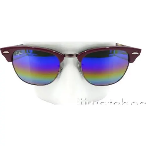 Ray-ban Clubmaster Mineral Flash Burgundy Sunglasses RB3016 1222C2 51