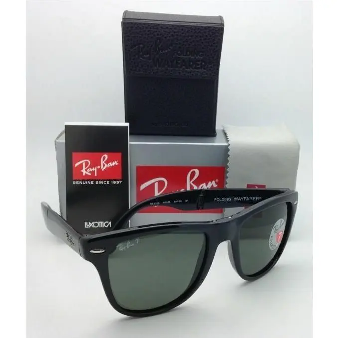 Polarized Ray-ban Sunglasses Folding Wayfarer RB 4105 601/58 54-20 Black W/green