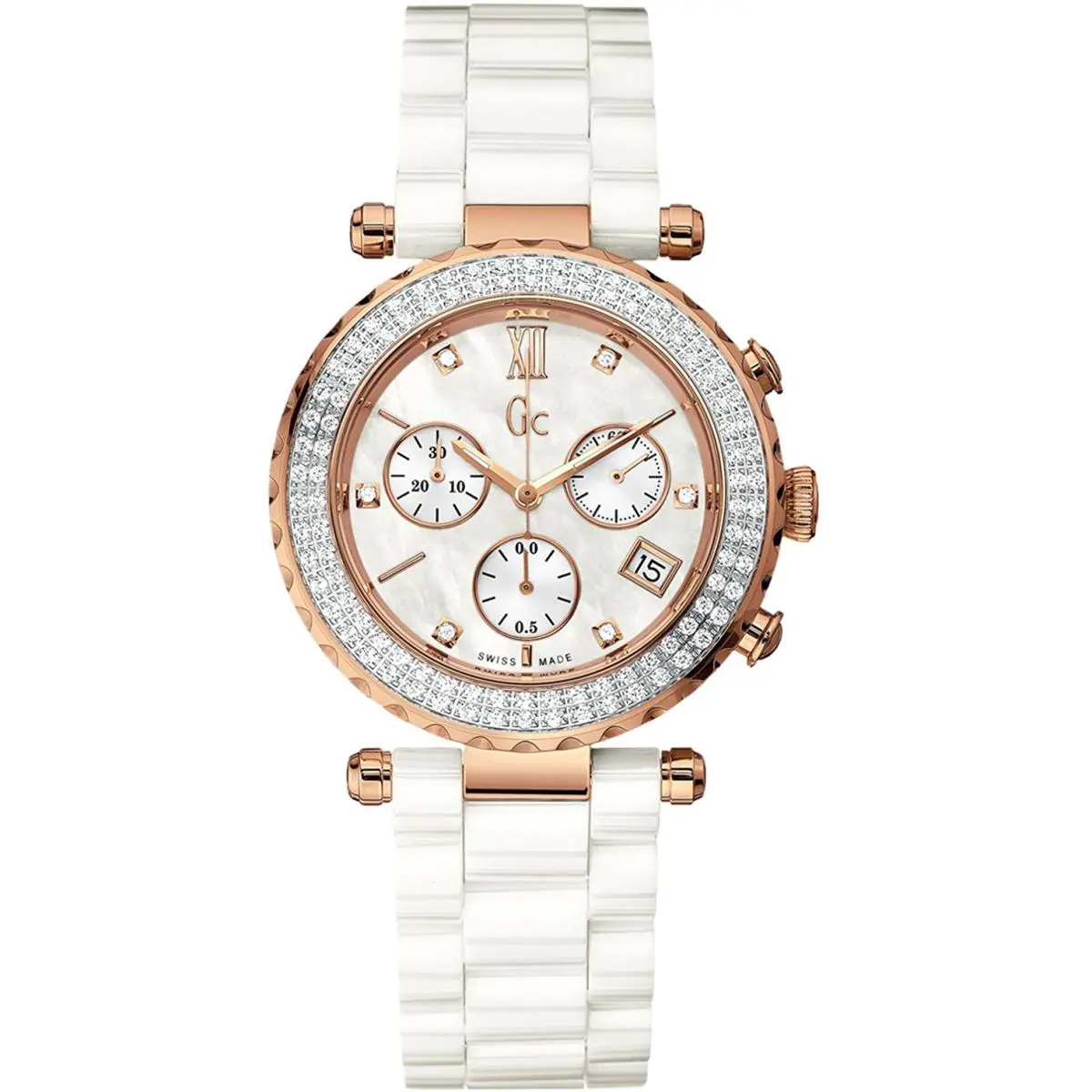 Guess Collection A22104M1 Ladies Diamonds On Bezel Sapphire Screw Crown 100m WR