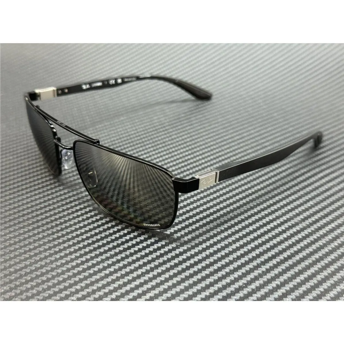 Ray Ban RB3737CH 002 5J Black Grey Gradient Polarized Unisex 60 mm Sunglasses