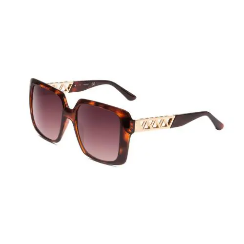 Guess GU7689 Lady Oversized Sunglass Tortoise Havana Brown Gold Amber Fade 55 mm - Frame: Multicolor, Lens: Multicolor