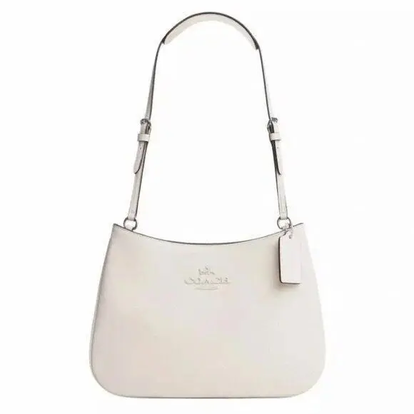 Coach Small Leather Penelope Handbag Purse Sv/chalk Cream Adjst Strap Lined
