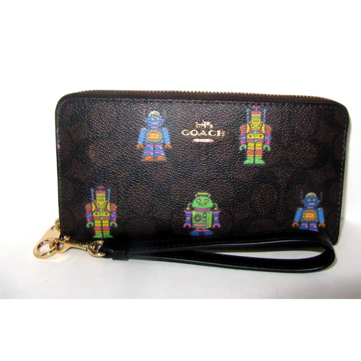 Coach CW484 Cosmic Long Wallet Long Zip Robot Signature Print