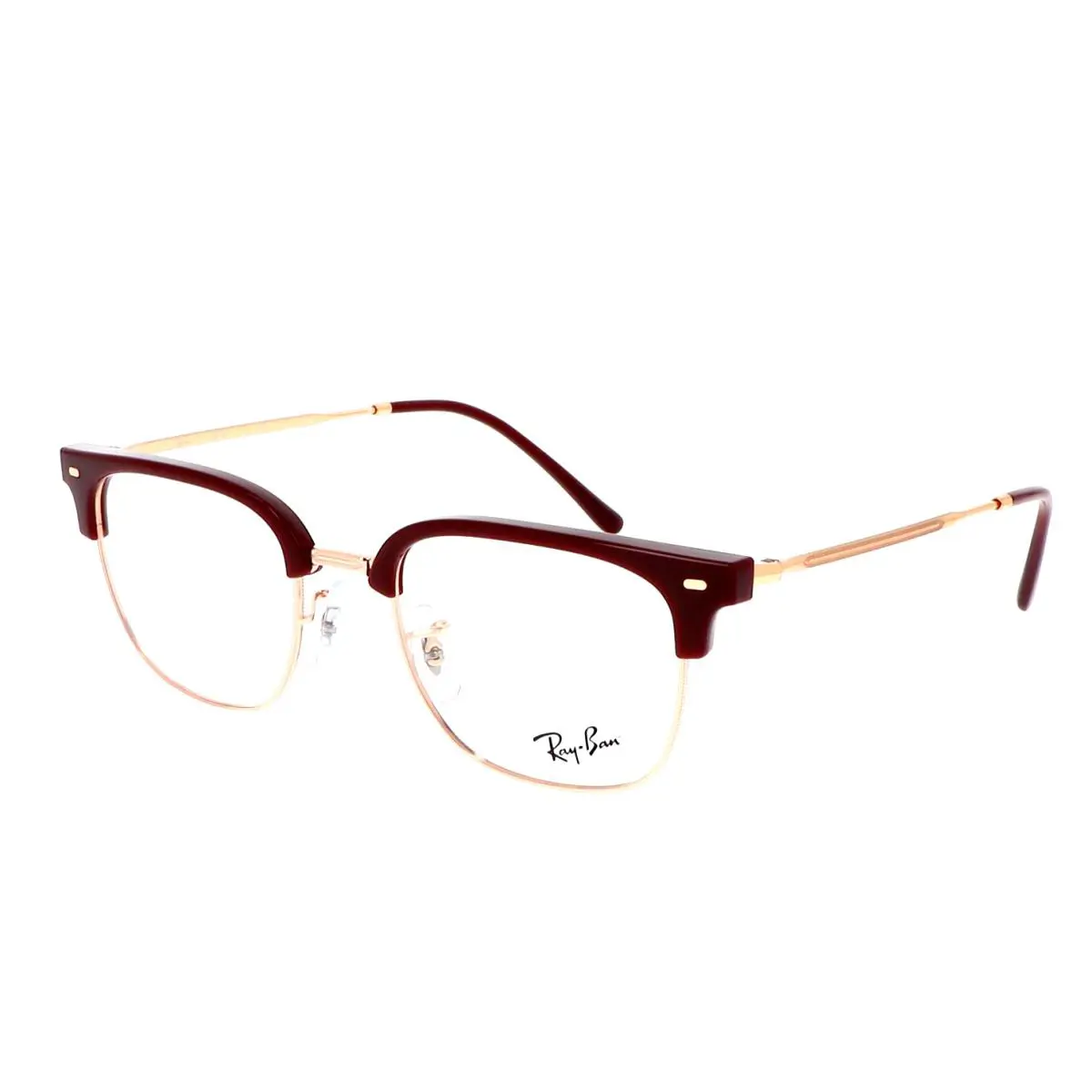 Ray-ban Clubmaster Eyeglasses RB 7216 8209 49-20 Burgundy Rose Gold Frames - Frame: Bordeaux & Rose Gold