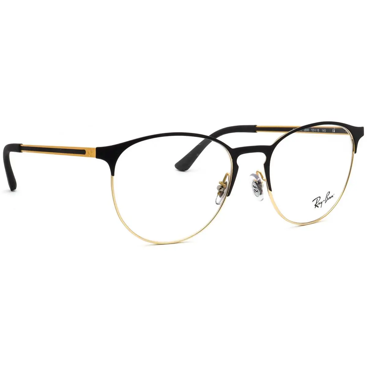 Ray-ban Eyeglasses RB 6375 2890 Black/gold Phantos Metal Frame 53 18 145