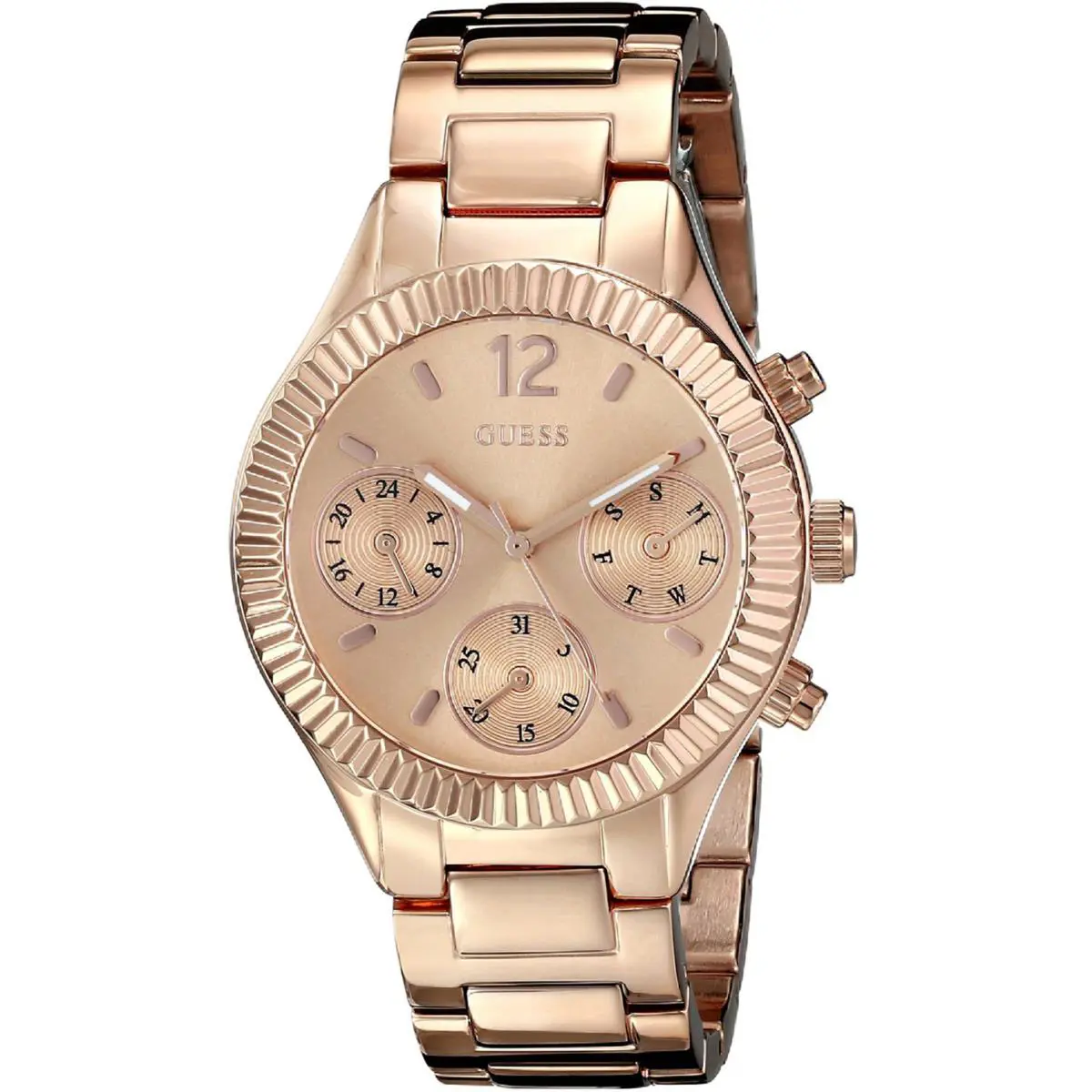 Guess W0323L3 Ladies Dress Multi-function Rose Gold-tone Case Bracelet WR