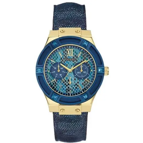 Women`s Watch Blue Dress Sport Multi-function Gold Tone Case W0289L3 by Guess
