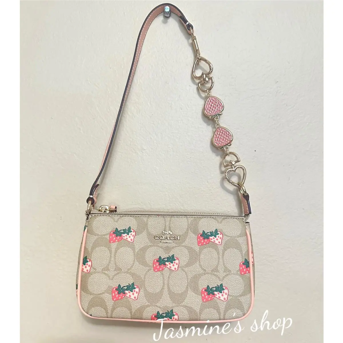 Coach Nolita 19 In Signature Canvas with Strawberry Print CB603