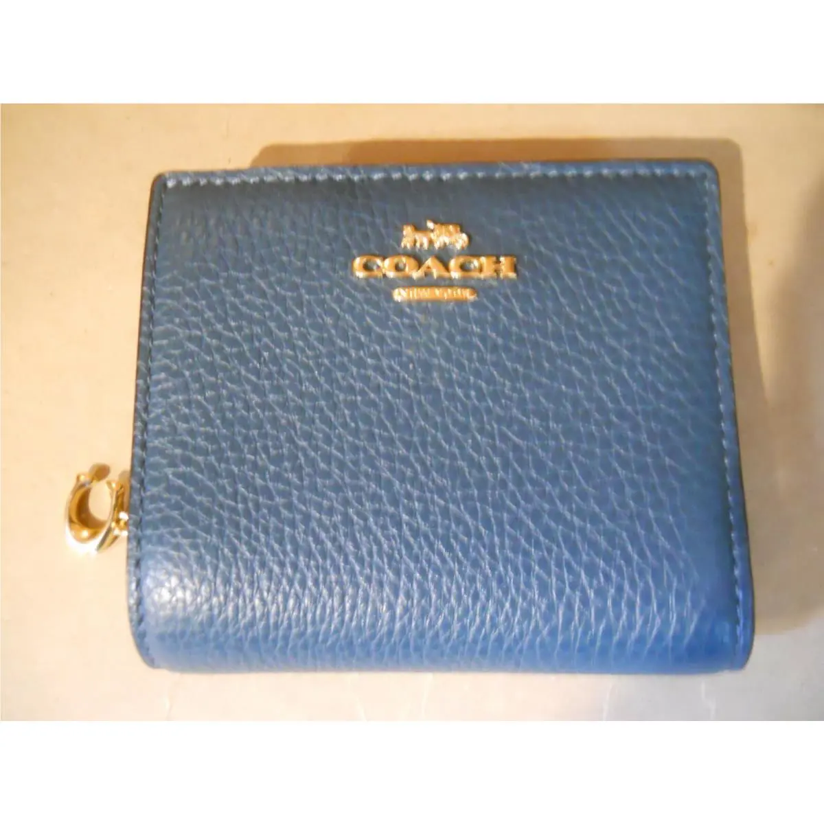 Coach Peacock Pebbled Leather Snap Wallet C2862