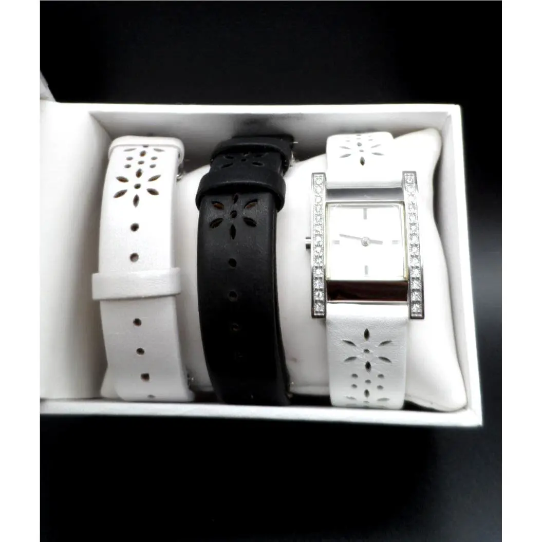 Guess W12099L1 Interchangeable Strap Crystals Women`s Watch - Great Gift