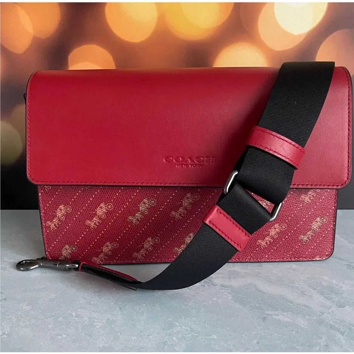 Coach Crossbody with Horse and Carriage Dot Print C6585