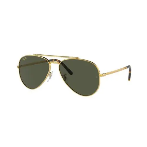 Ray-ban Aviator Polished Gold Green Lens Sunglasses RB3625 919631 58 - Frame: Gold, Lens: Green