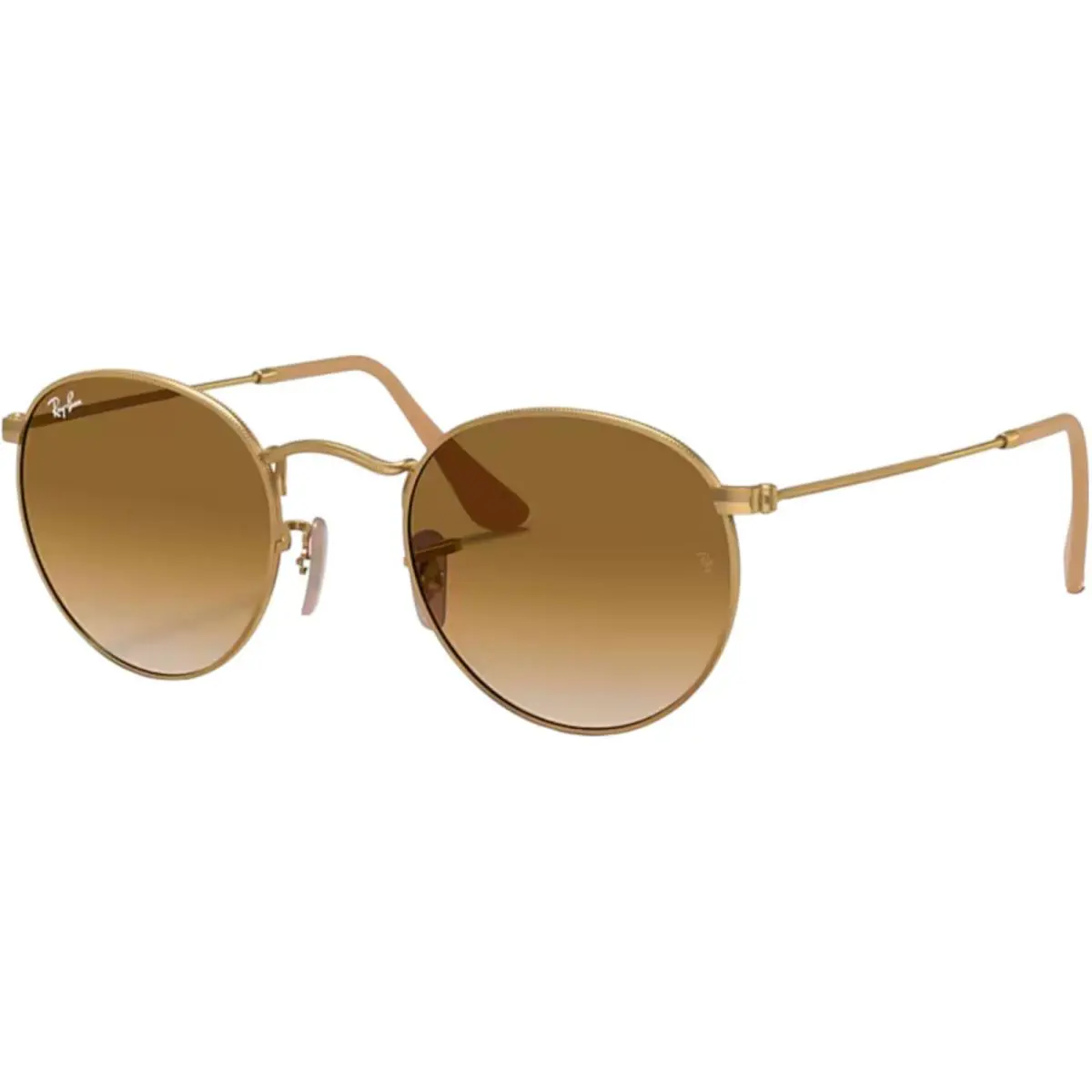 Ray-ban Adult Round Metal Matte Gold/light Brown Gradient 50mm Sunglasses