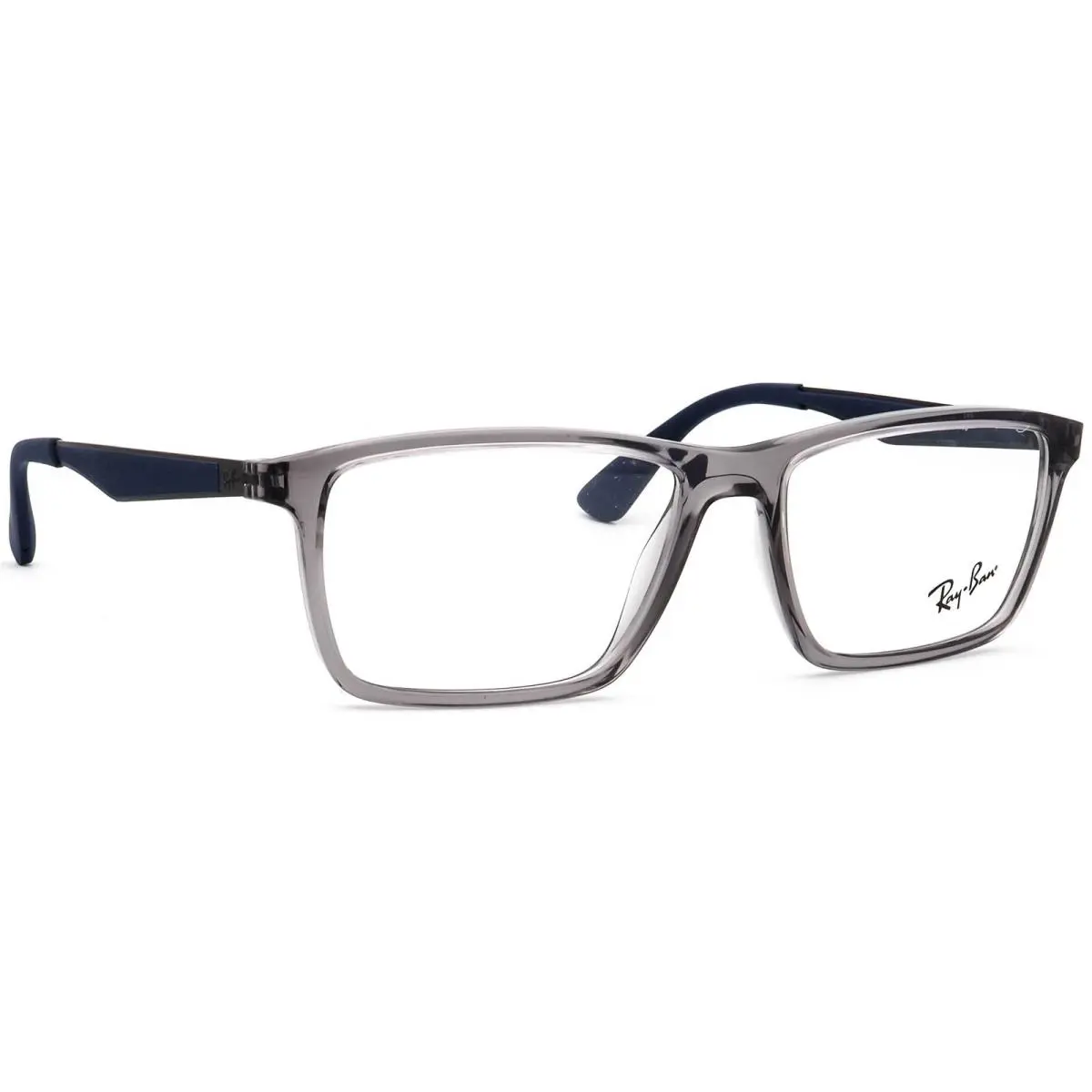 Ray-ban Eyeglasses RB 7056 5814 Transparent Grey/navy Square Frame 55 17 145 by Ray-Ban