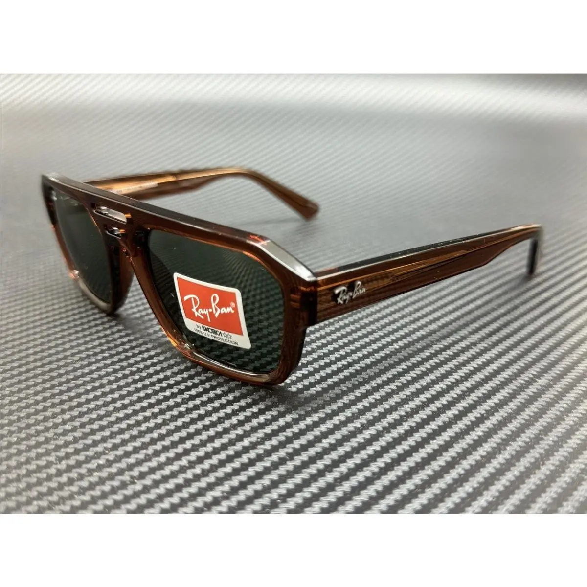Ray Ban RB4397 667882 Transparent Brown Green Unisex 54 mm Sunglasses