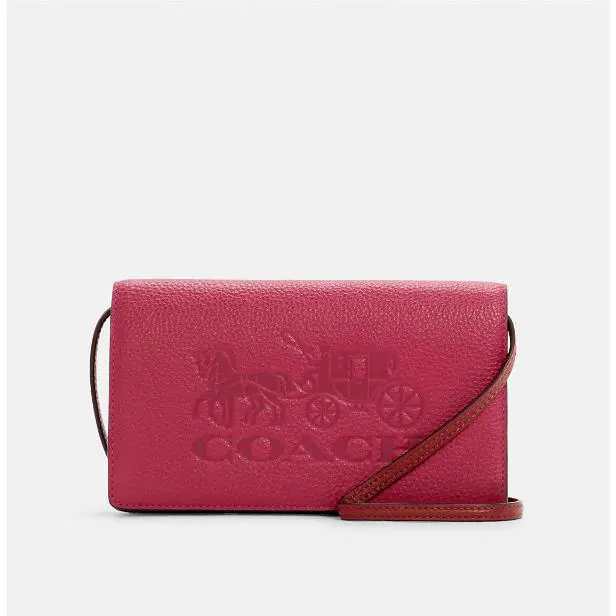 Coach Anna Horse & Carriage Anna Horse Carriage Gold/bright Violet Foldover Crossbody/clutch C5887