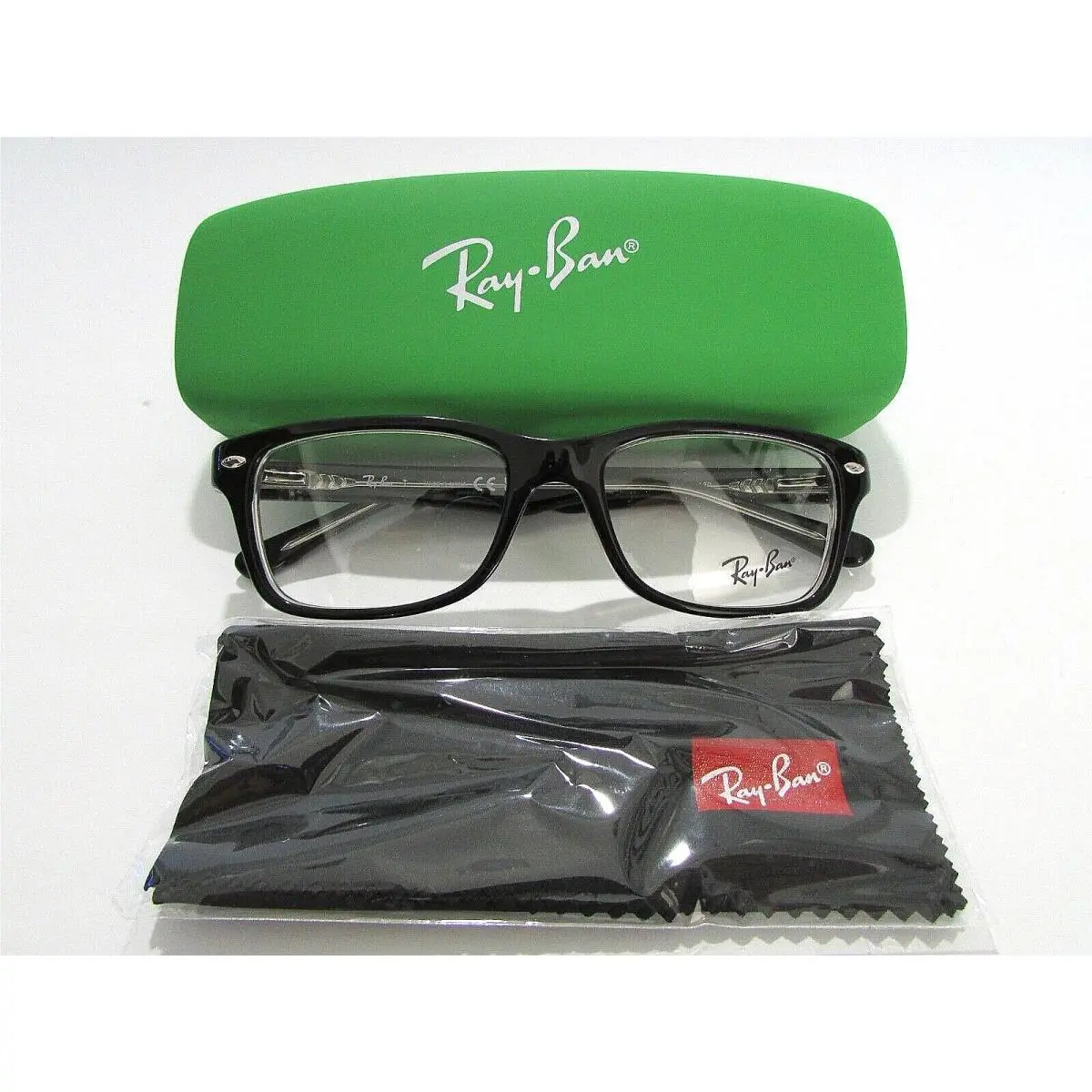 Ray Ban RB1531 RB 1531 3529 Black On Transparent Kids Eyeglass Frame 48 MM