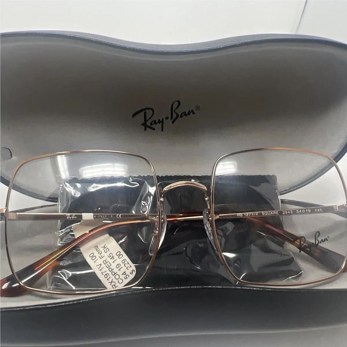 Rayban RB1971-V Square 2943 54/19 145 Copper Eyeglass Frames W/case Z67