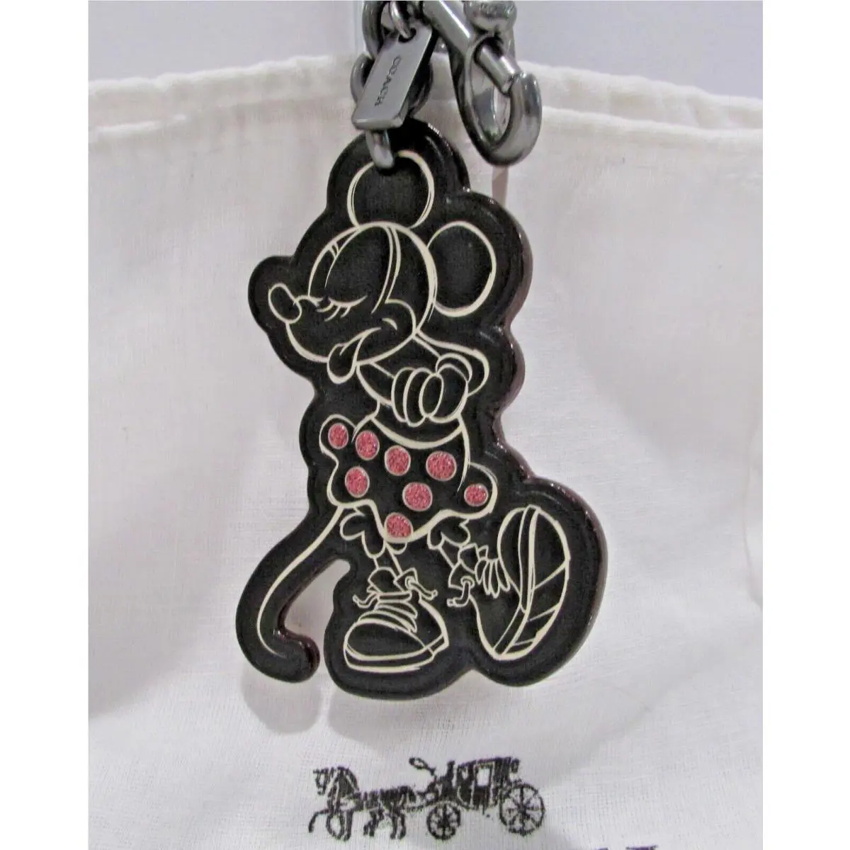 Disney Minnie Mouse Glitter Keychain Bag Charm by Coach
