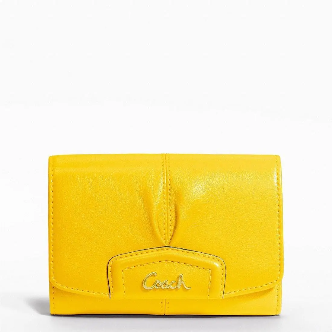 Coach Ashley Leather Compact Clutch F48068 B4 / Lemon