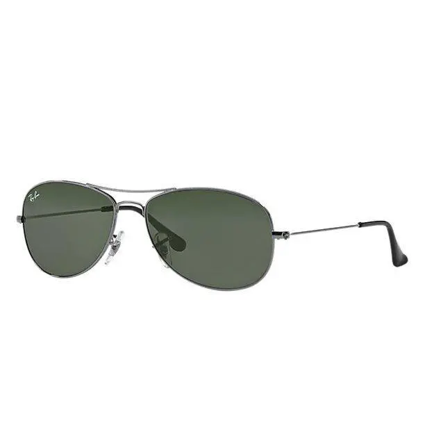 Ray-ban Cockpit Green Lens Gunmetal Frame Unisex Sunglasses RB3362 004 59 - Frame: Gunmetal, Lens: Green